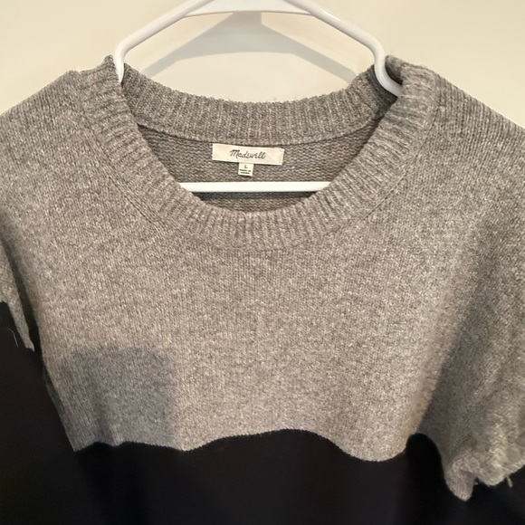 Madewell Gray and Black Raglan Sleeve Sweater Dress - Picture 3 of 4